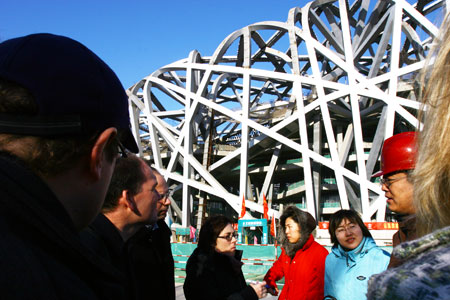 Foreign media tour Beijing Olympic venues