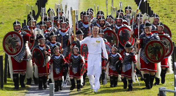 Olympic torch reaches Shetland Islands in Scotland