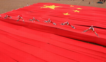 Kongfu kids practise for National Day celebrations