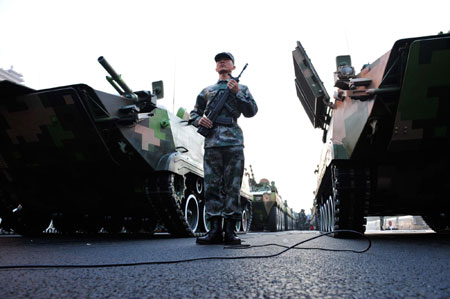 Troops ready for military parade