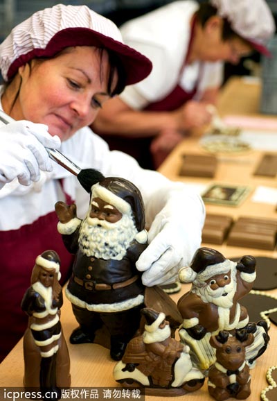 Handmade chocolate Christmas sweets