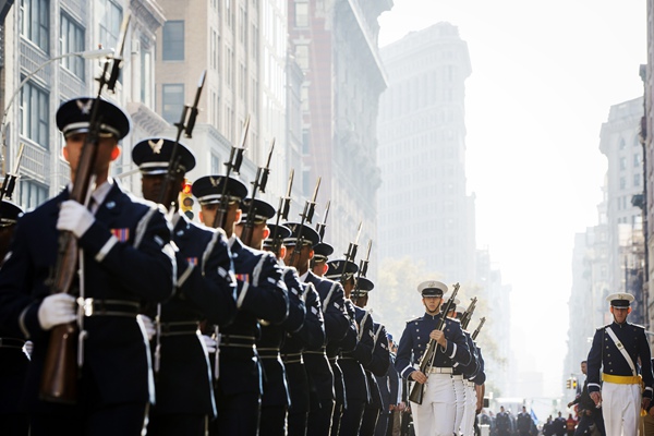 Veterans day parade in the US