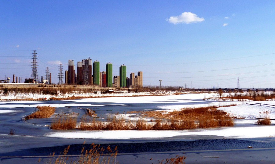 Snow scenes at Lianshi Lake