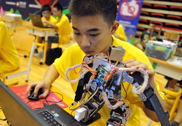 Regional qualification match for World Robot Olympiad held in Beijing