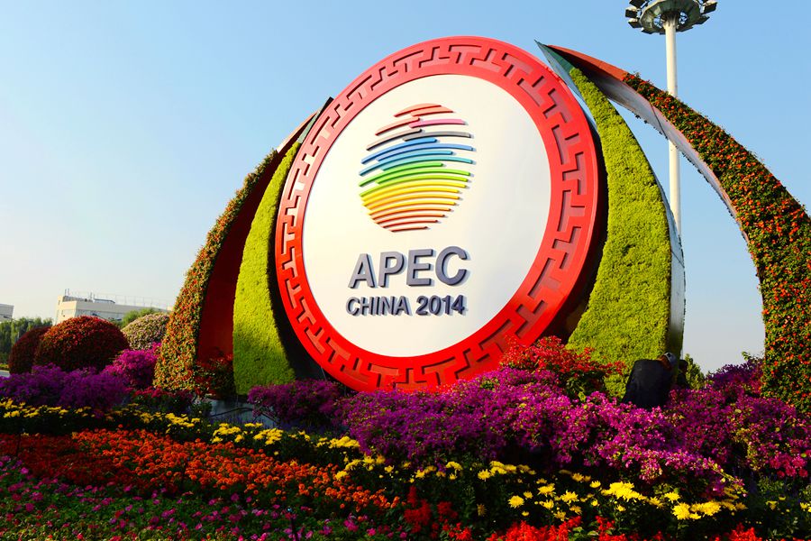 Flowers decorated to welcome APEC