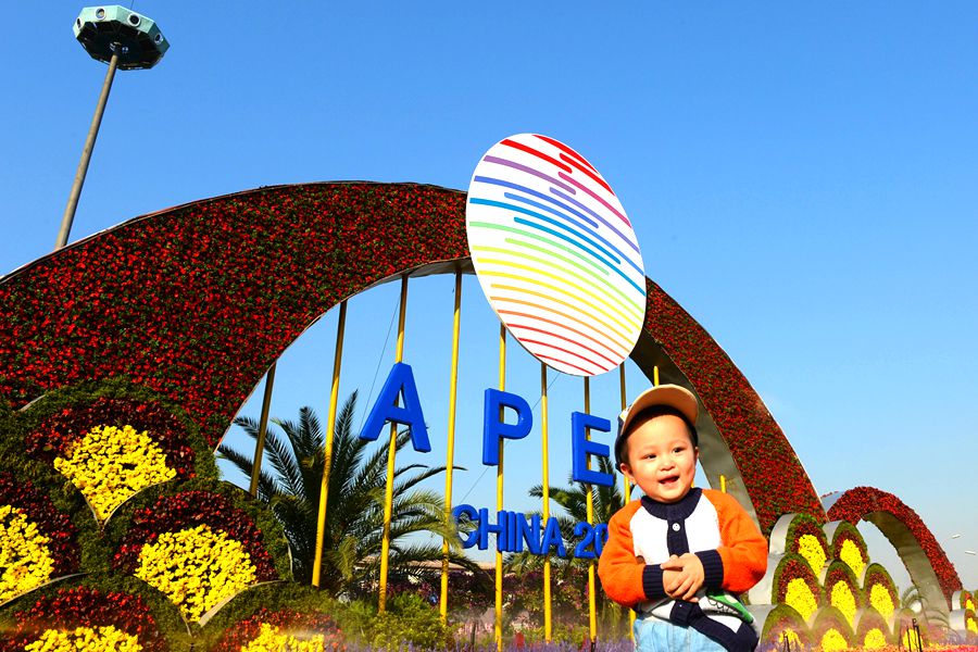 Flowers decorated to welcome APEC