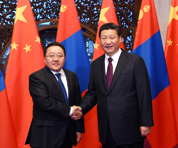 President Xi meets with Mongolian president in Beijing