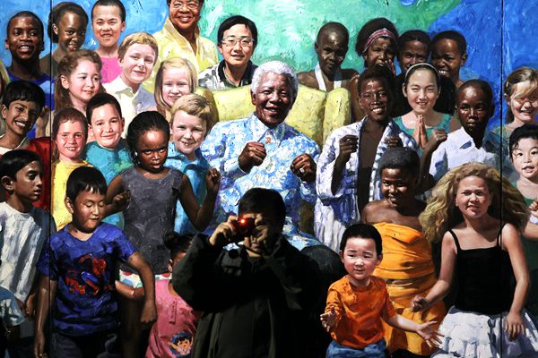 Oil painting Mandela stages in Beijing