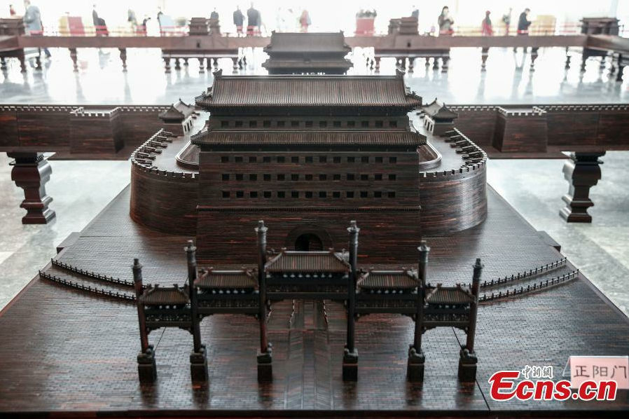 Ancient Beijing city model made from tons of rosewood