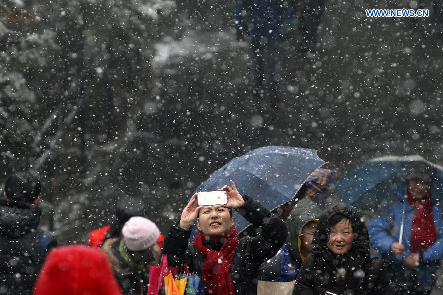 Snowfall hits Beijing amid Spring Festival