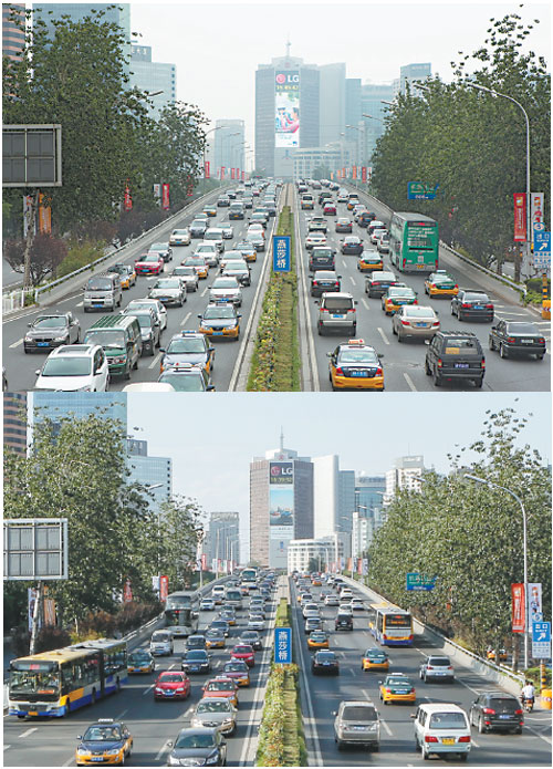 Less crowded on Beijing's roads