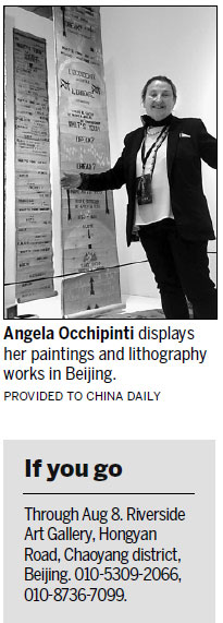 Elderly Italian artist offers her views of the universe in Beijing