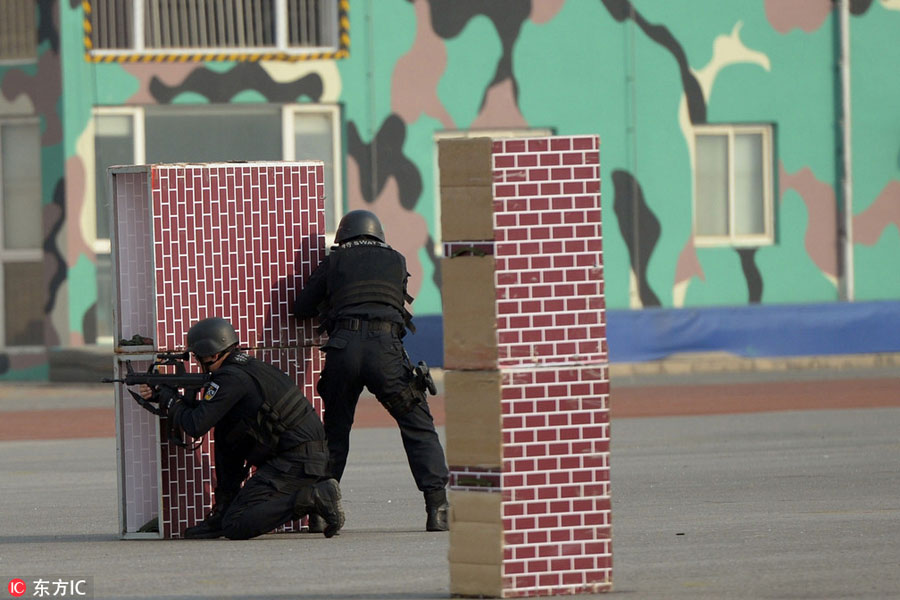 Aim, shoot, rescue: SWAT teams train in Beijing