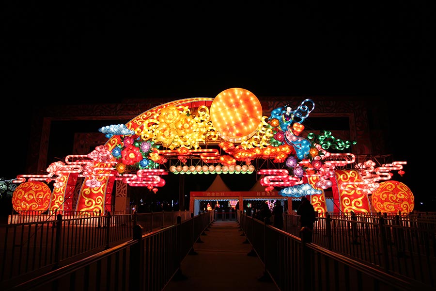 Lanterns light up Beijing rose park for Spring Festival