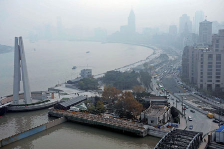 Shanghai Bund's-eye view