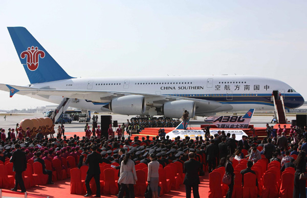 First A380 for Chinese carrier arrives in Beijing