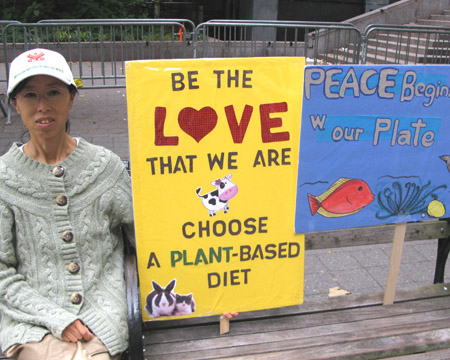 Protestors gather during UN session for environment issues