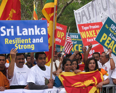 Protestors gather during UN session for environment issues