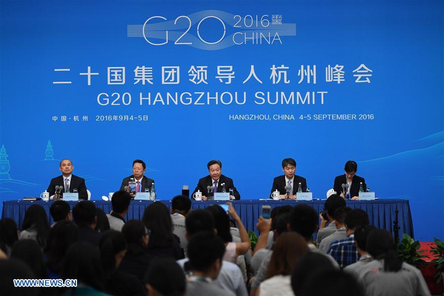 Press conference of B20 summit held in Hangzhou