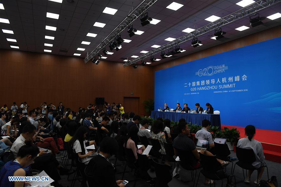 Press conference of B20 summit held in Hangzhou