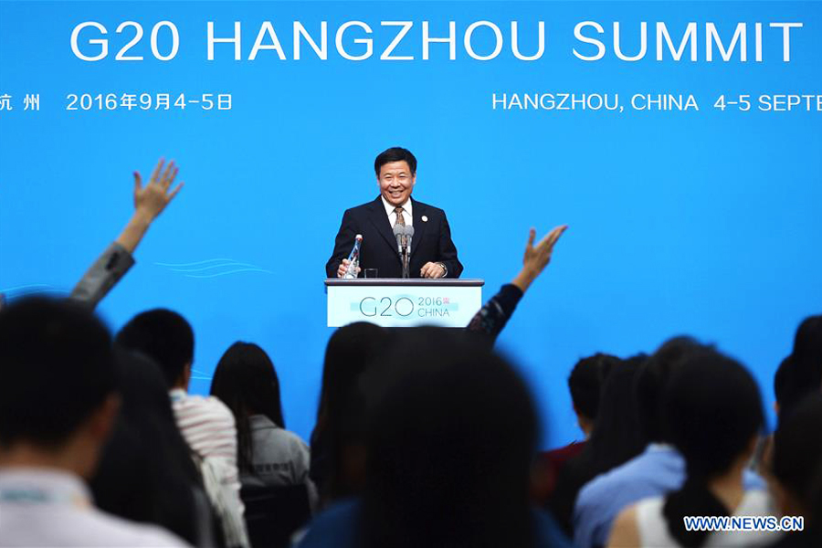 China's finance official addresses press conference on G20
