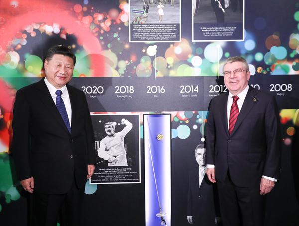 President Xi visits Olympic Museum in Lausanne