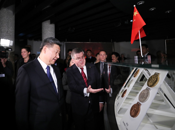 President Xi visits Olympic Museum in Lausanne