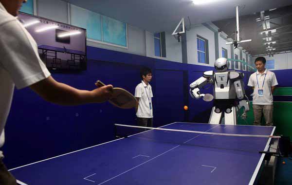 Humanoid robot rocks in table tennis