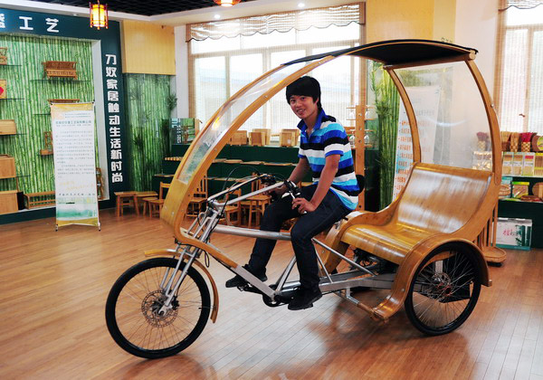 Bamboo-made tricycle friendly to environment