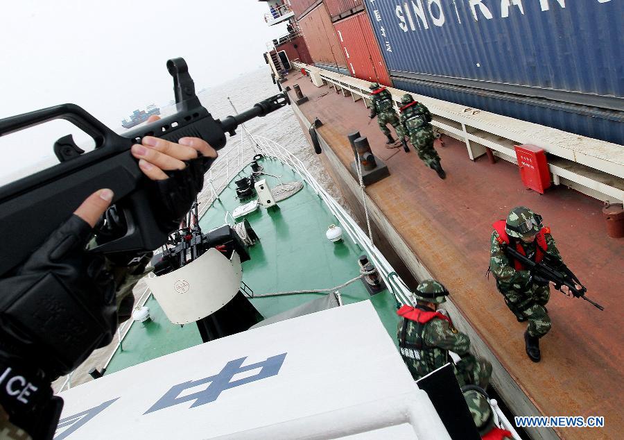 Security exercise held at the sea near Shanghai FTZ