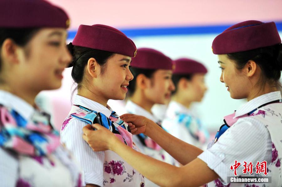 High speed train attendants receive training in Chongqing