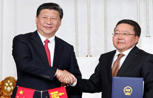 Mongolian PM hails development of relations with China