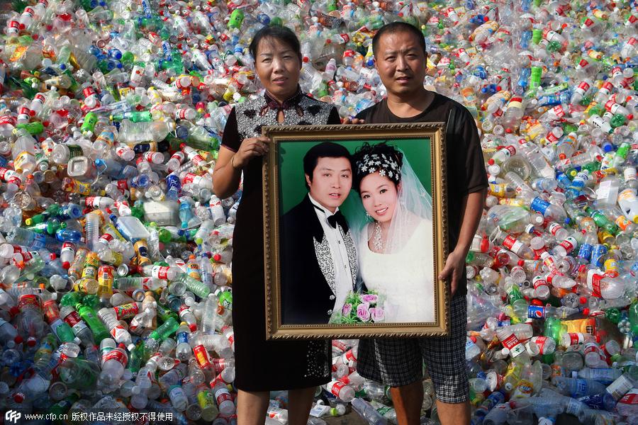 Recycling discarded plastic bottles generates cash