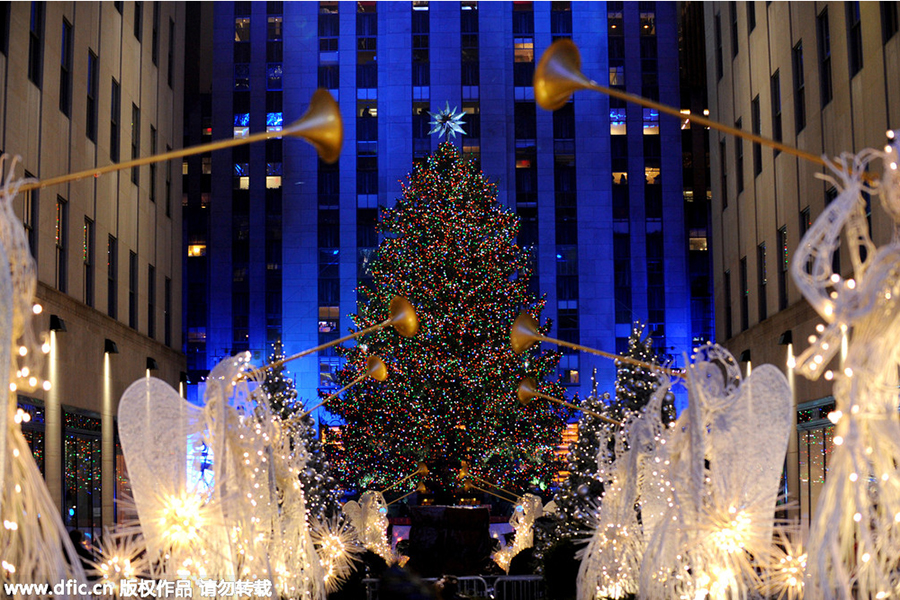 Christmas lights across the world's shopping districts