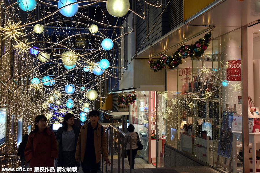 Christmas lights across the world's shopping districts