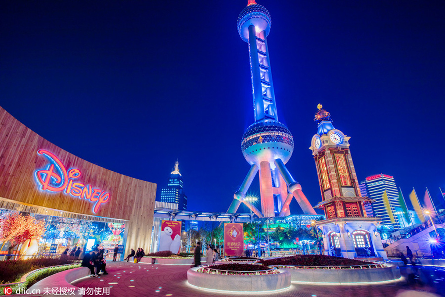 Disney-themed bell tower completed in Shanghai