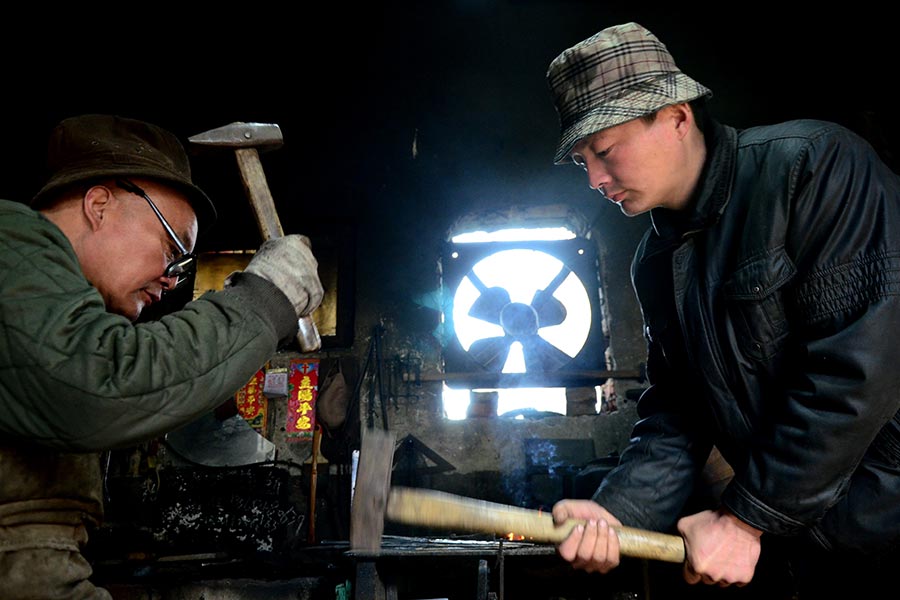 Traditional blacksmith with a Taobao shop