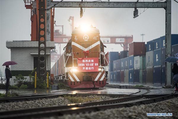 First freight train links China's Wuhan, France