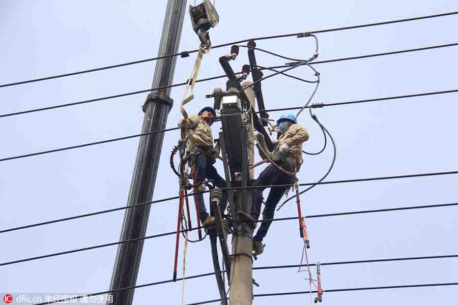 Working under the scorching sun