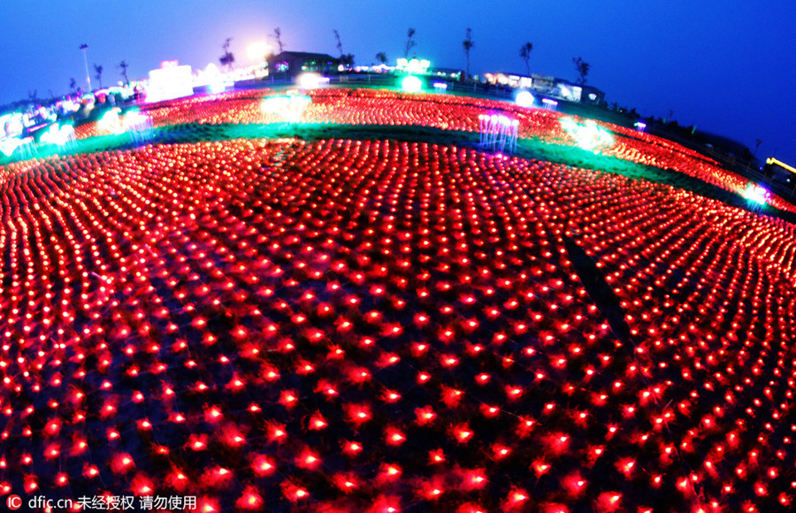 LED lights shine in Zhangjiakou