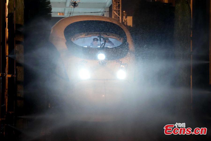 High-speed trains receive thorough clean
