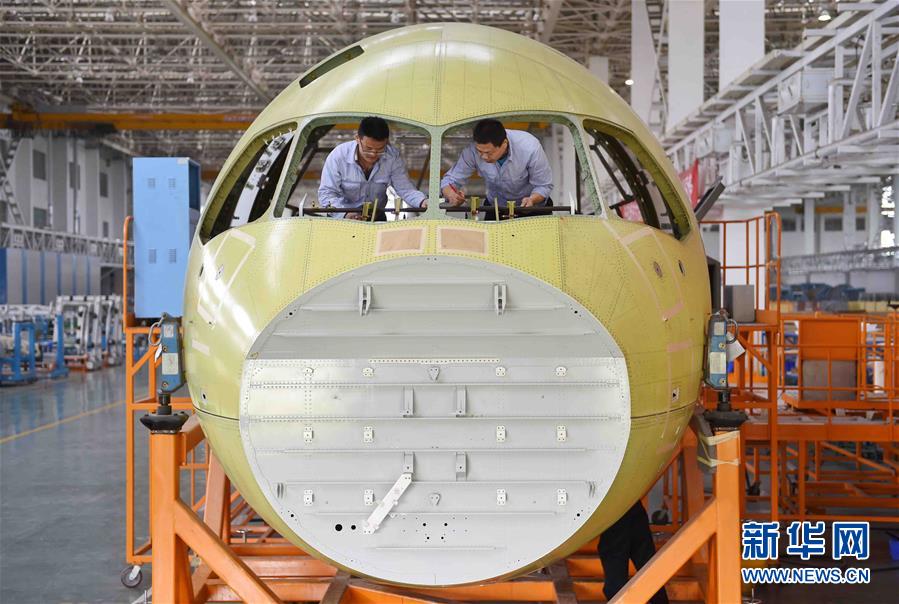 An inside look at the production line of C919's nose