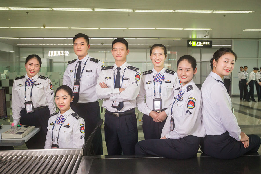 Behind an airport: Obscure people carrying out their duties