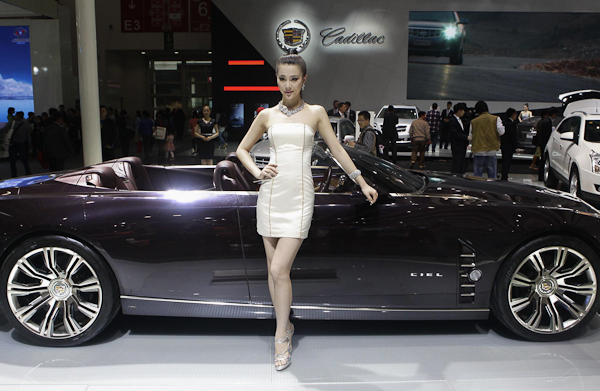 Models with Buick and Cadillac at Auto China 2012
