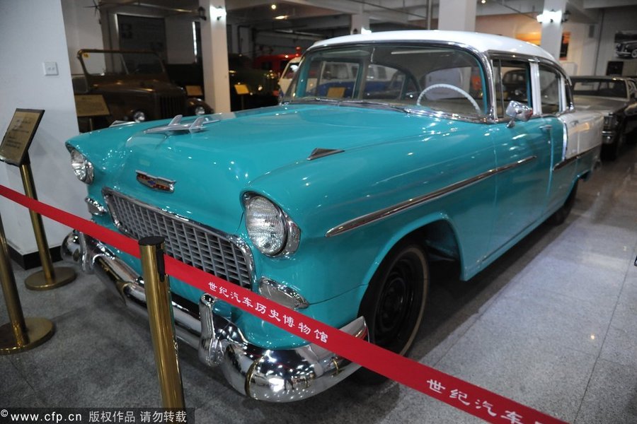 Vintage car displayed in auto museum in Harbin