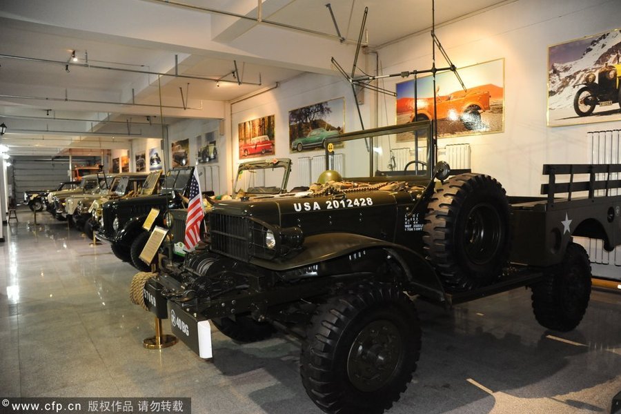 Vintage car displayed in auto museum in Harbin