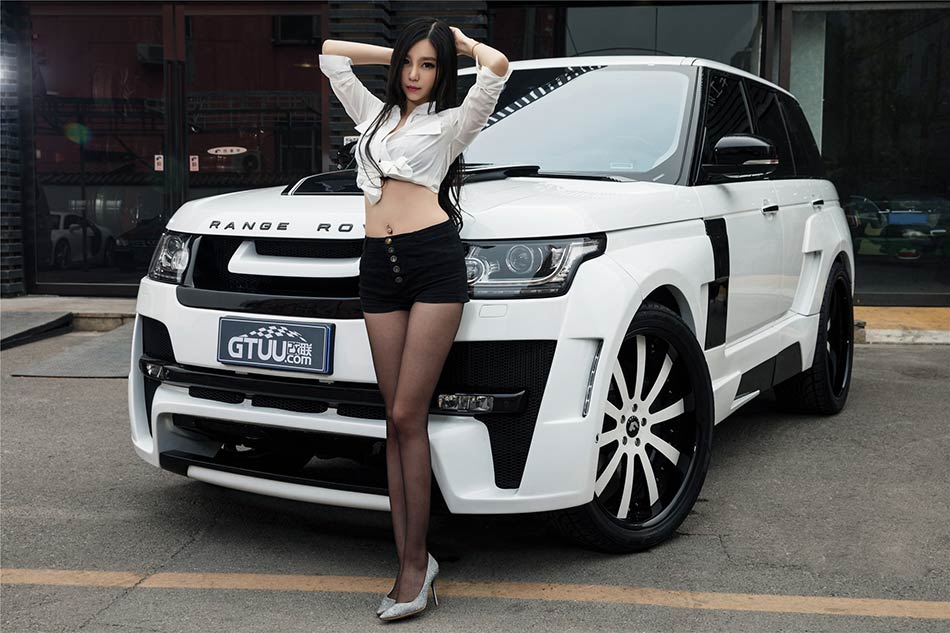 Model with converted Land Rover Range Rover