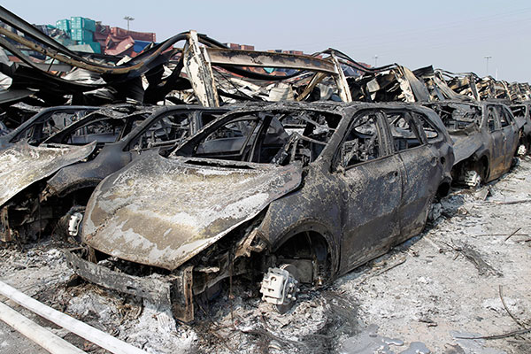 Foreign automakers feel force of Tianjin explosions