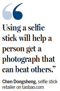 Take a selfie stick and knock it off