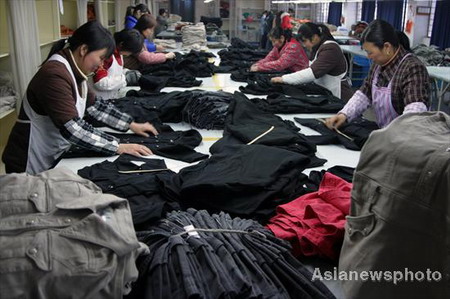 China's textile export growth drops significantly